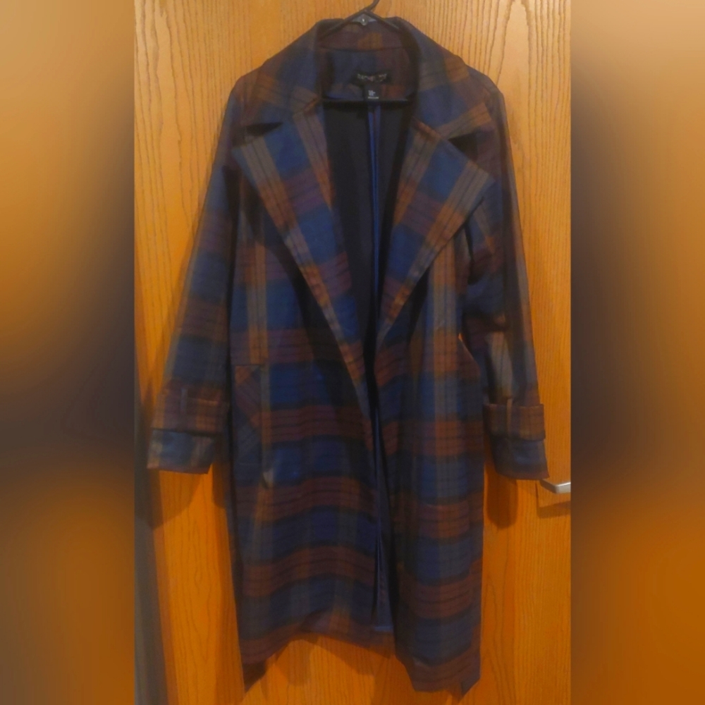 Rachel Zoe medium plaid trench coat